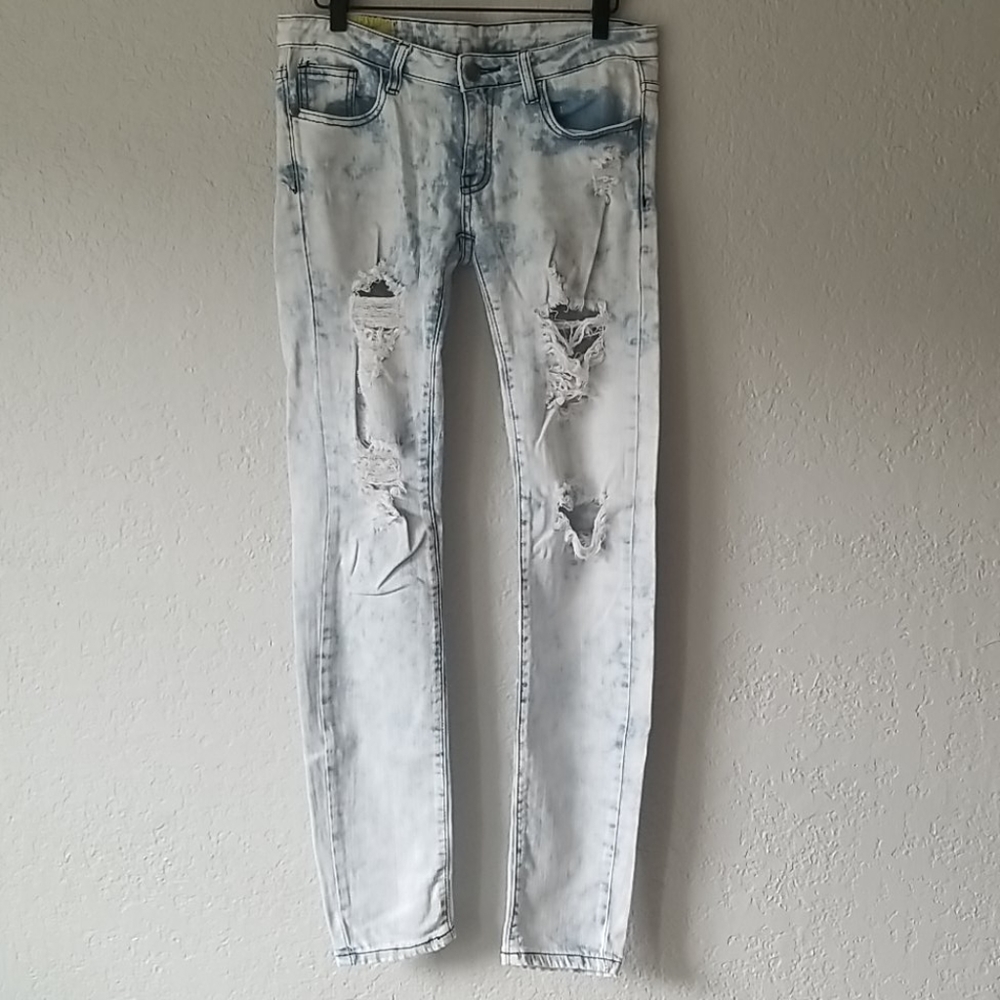 Acid Wash Ripped Jeans